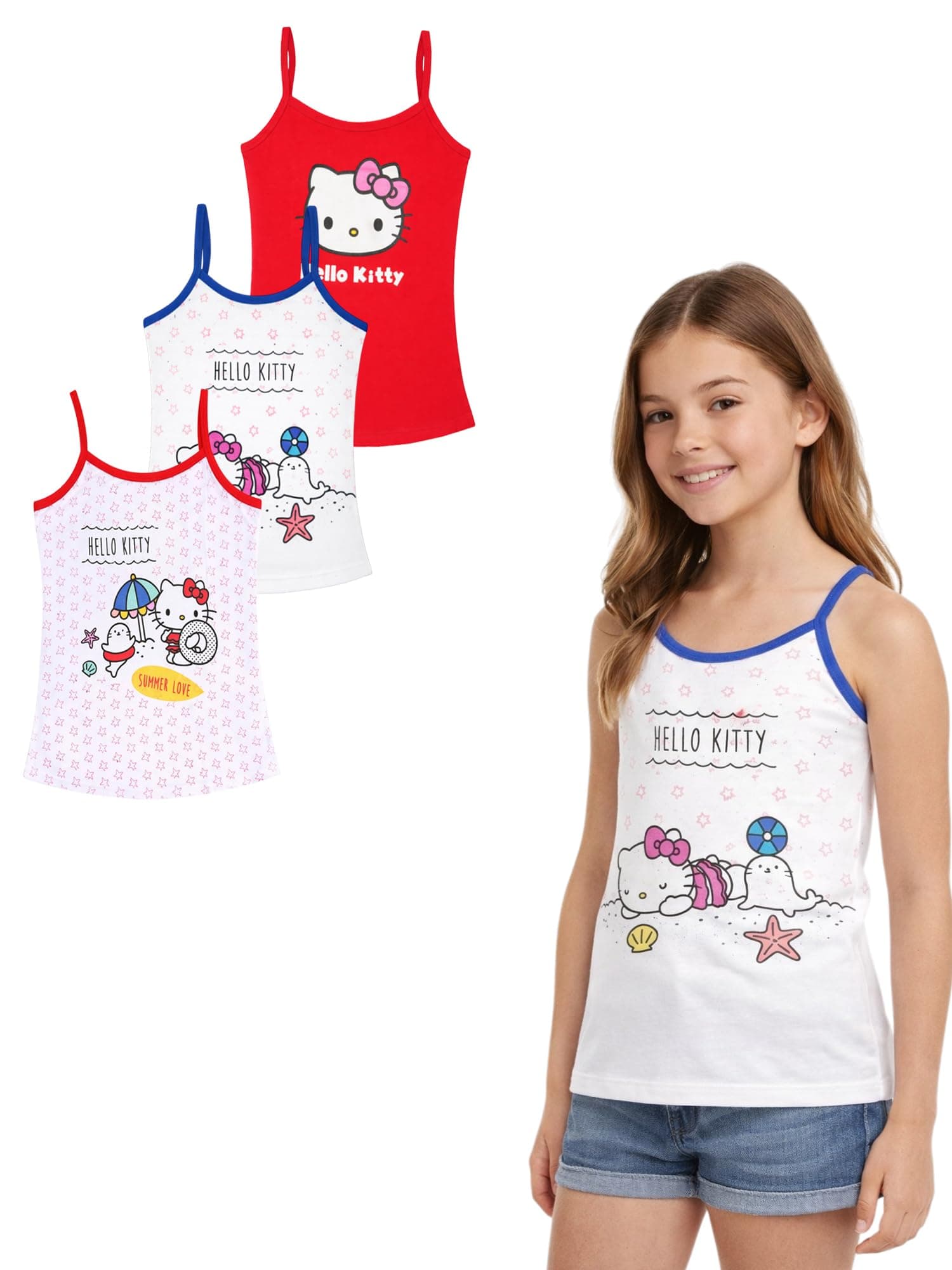 BODYCARE Printed Girls Vest Pack of 3 | 100% Cotton | Ultra Soft Breathable Innerwear | Skin Friendly, Tagless Comfort | Ideal for School
