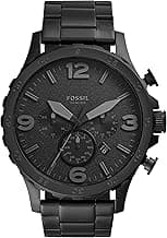 Fossil Nate Chronograph Analog Black Dial Grey Band Men's Watch