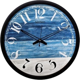Amazon Brand - Solimo 12-inch Wall Clock - Designer (Silent Movement, Black Frame)