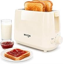 Milton Bread Toaster 2 Slice Auto Pop Up | 7 Level Heating Modes 750 Watts| Auto Shut Off | Removable Crumb Tray | Matt White
