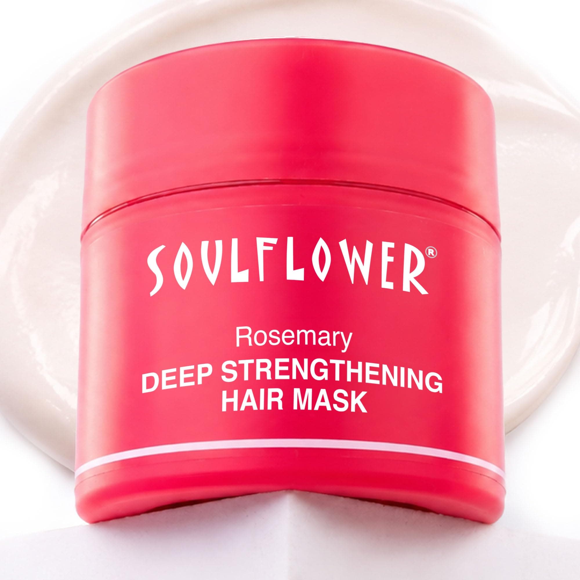 Soulflower Rosemary Deep Strengthening Hair Mask for Dry, Damaged & Frizzy Hair with Niacinamide| Clinically Tested for +73% Softer, +72% Smoother & +70% More Shine|Strengthens Scalp|Women & Men|100g