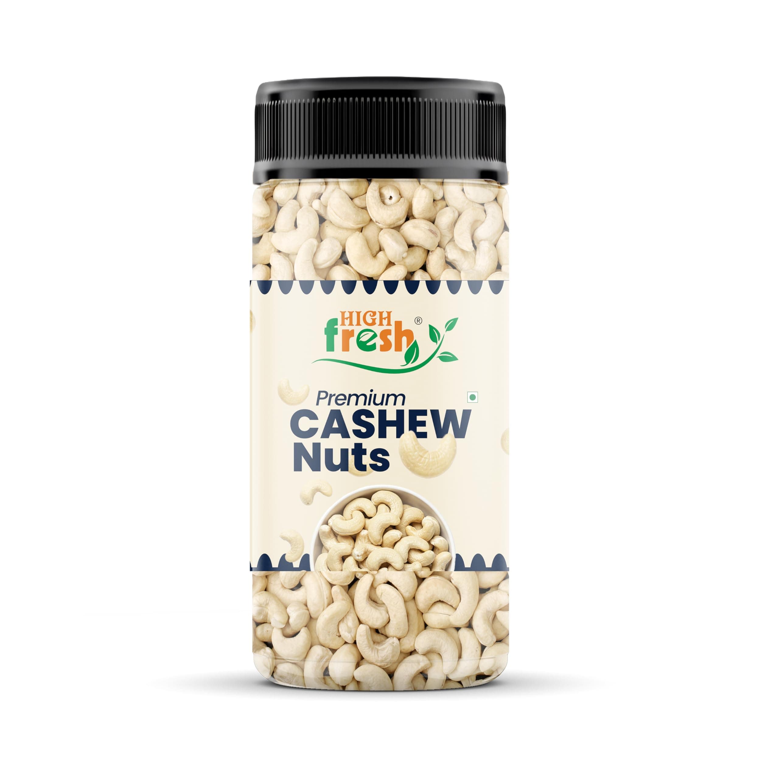 HighFresh Premium Cashew Nuts 250gm Jar Pack | Dry Fruits and Nuts Cashews | 100% Unpolished | Crunchy & Fresh | Rich In Protein, Magnesium & Phosphorus Perfect for Gifting