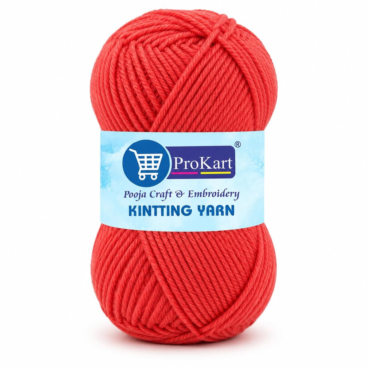 ProKart Premium 4-Ply Woolen Knitting Yarn | 100g Carrot Pink Hand Crochet Soft Wool Thread for Sweaters, Scarves, Blankets, Baby Clothes & DIY Craft Accessories (1 Ball x 100 Grams)