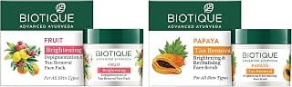 Biotique Bio Fruit Whitening And Depigmentation & Tan Removal Face Pack, 75g And Biotique Bio Papaya Revitalizing Tan Removal Scrub, 75g