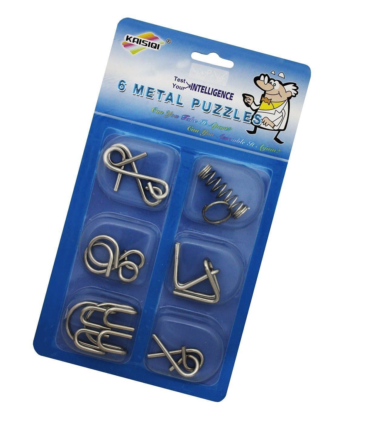 Magicwand Stainless Steel Metallic Intellectual Puzzles for All Age Groups【Pack of 1】【6Pcs Puzzles Model 】