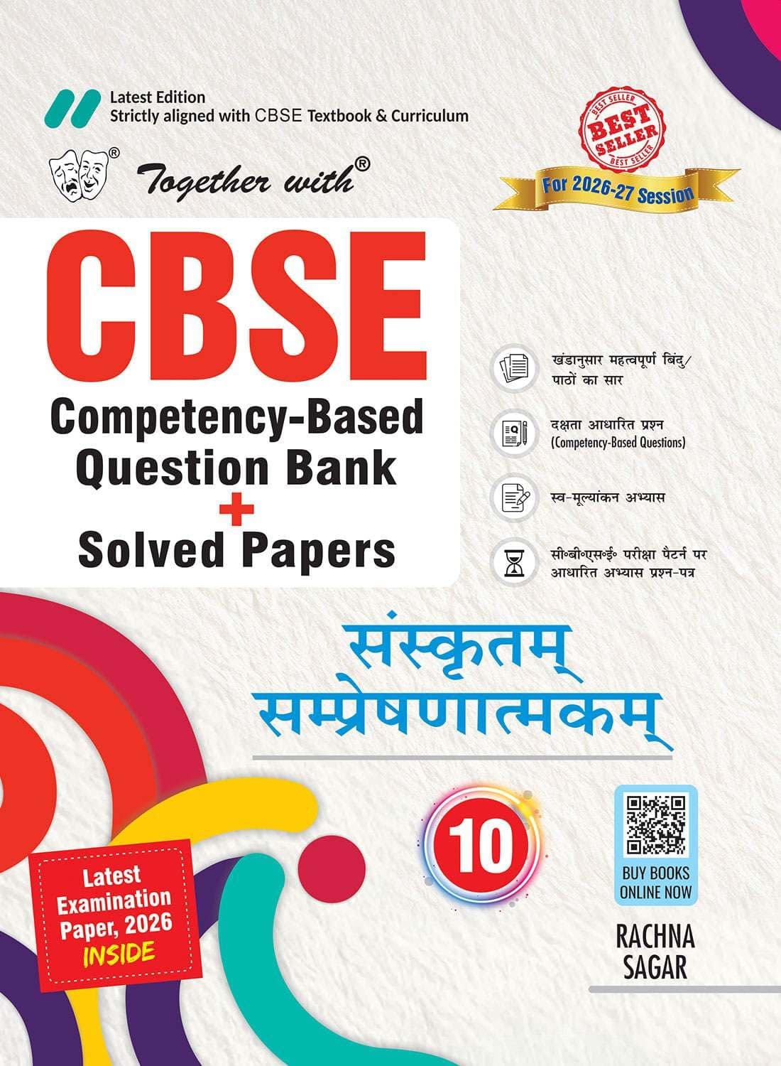 Together with CBSE Question Bank Class 10 Sanskrit Communicative 2026-27 | Competency-Based Solved Questions with Practice Papers & Solved 2026 Board Question Paper