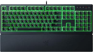 Razer Ornata V3 X Gaming Keyboard: Low-Profile Keys-Silent Membrane Switches-Uv-Coated Keycaps-Spill Resistant-Chroma RGB Lighting-Ergonomic Wrist Rest-Classic Black-Rz03-04470100-R3M1,USB-C