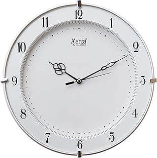 Ajanta Ajanta Plastic Step Movement Round Wall Clock (White, 25.7 X 25.7 X 3.6 Cm) - Analog