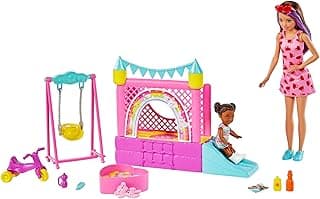 Barbie Skipper™ Babysitters Inc.™ Bounce House Playset with Skipper™ Babysitter Doll, Toddler Doll, Swing & Accessories, Toy for 3 Year Olds & Up