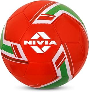 Nivia Spinner Machine Stitched Football (Portugal), 32 Panel Football, PVC Stitched Football, Football for Traning, Recreational, Beginners, Soccer Ball, Football Size - 5 (Multicolour)