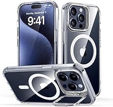 ESR for iPhone 15 Pro Max Case, Compatible with MagSafe, Military-Grade Protective Case, Built-in Stash Stand Phone Case, Scratch-Resistant TPU Back Cover, Classic Series, Clear