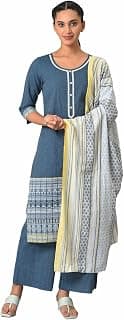 Aurelia Dyed Cotton Round Neck Women's Kurta Palazzo Set