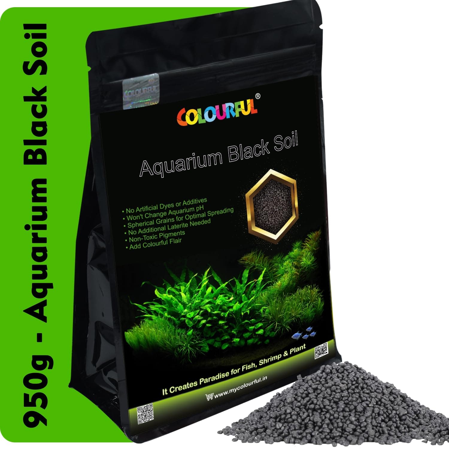 COLOURFUL AQUARIUM - Fish Tank Live Planted Aquarium Contro Soil for Decoration as Garden Fish Tank (950g)