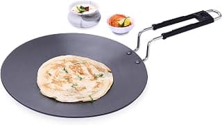 Wonderchef Taurus Hard Anodized Roti Tawa | 25cm | Non-Reactive and Long Lasting | Make Big Rotis, Parathas, Theplas | Riveted Handle with Stainless Steel Finish