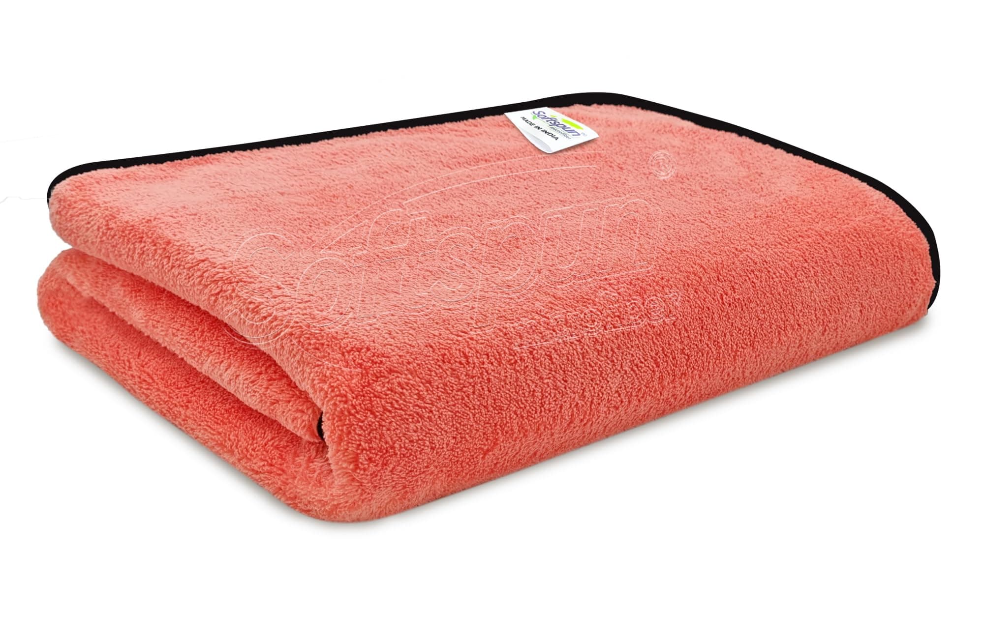 SOFTSPUN Microfiber Coral Bath Towel 1Pc Peach Color! Ultra Absorbent Super Soft & Lightweight Quick Drying for Men & Women Daily Use Large Size
