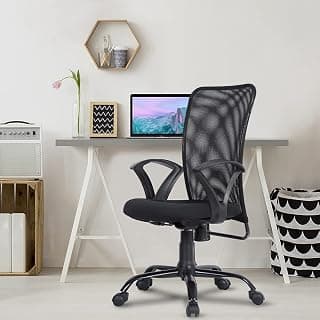 Green Soul Seoul Office Chair, Mid Back Mesh Ergonomic Home Office Desk Chair with Comfortable & Spacious Seat, Rocking-tilt Mechanism & Heavy Duty Metal Base (Smart Black)