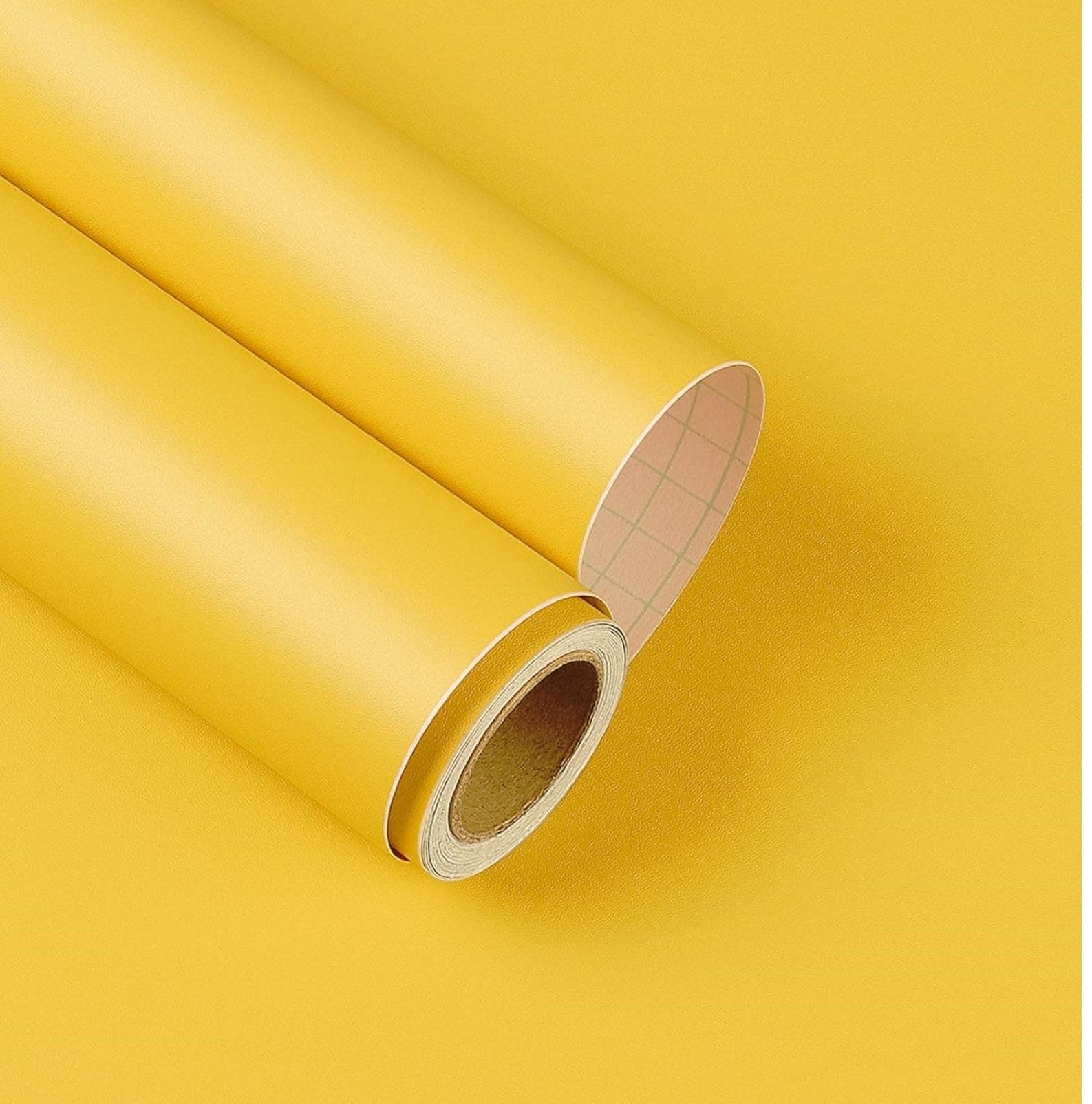 ONETON Yellow Matte Self Adhesive Wallpaper Peel and Stick Wallpaper for Living Room Bedroom Table (YELO MATT WP, 24x150 inch)