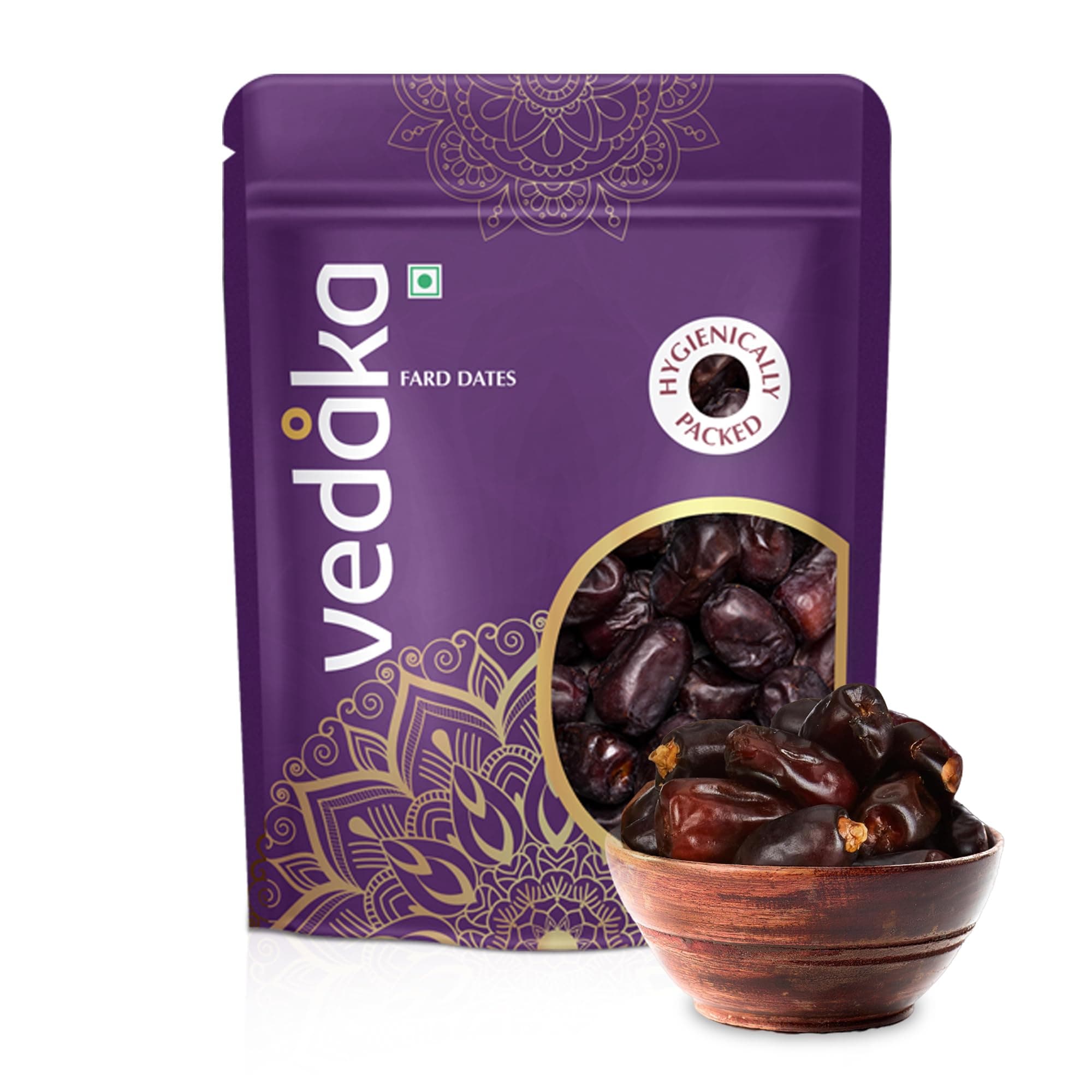 Vedaka Amazon Brand - Fard Dates| Omani Khajoor | Preservative-Free | Natural Sweetener | Hygienically Packed,Dry,500 Gram