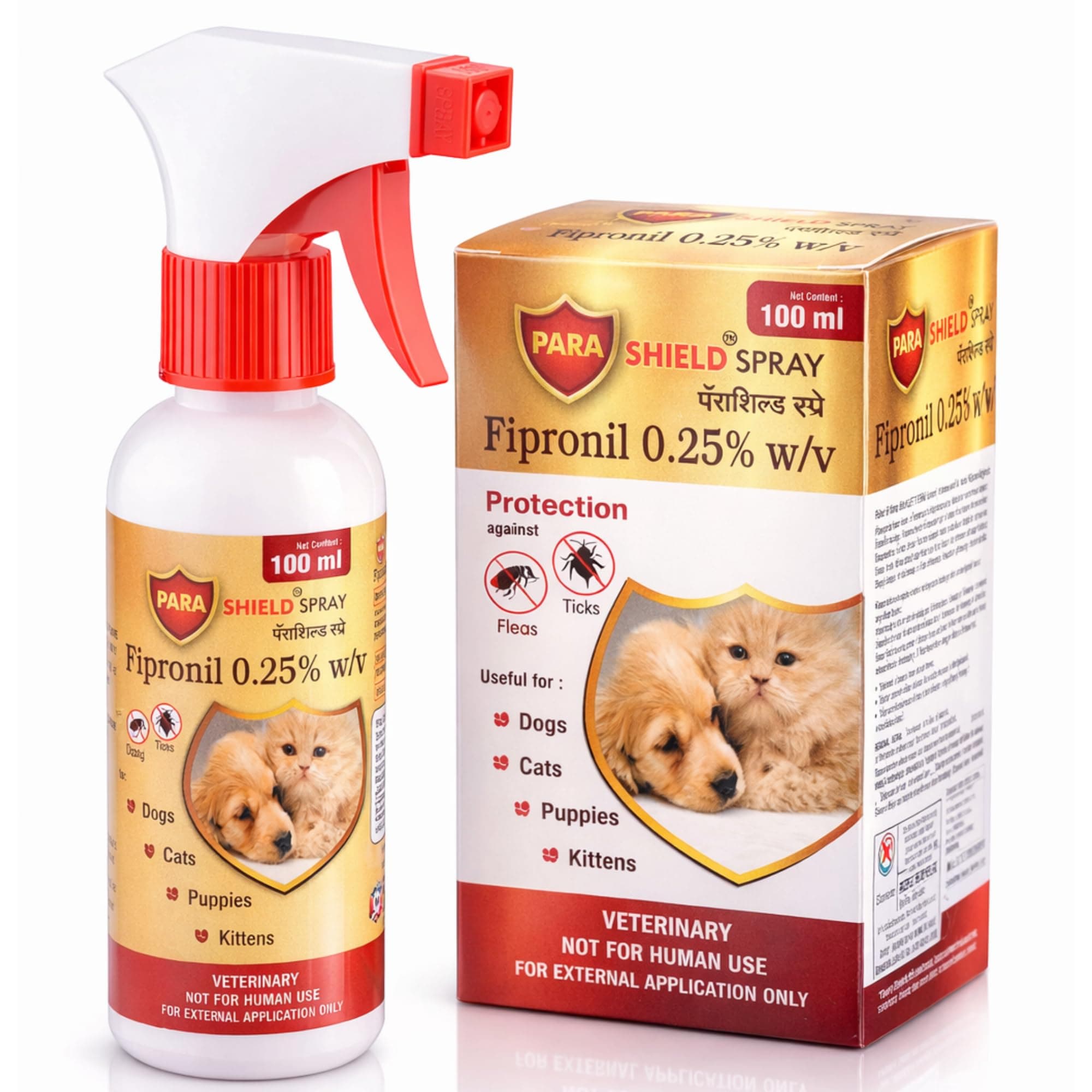 Medfly Parashield Spray (100ML) for Ticks and Fleas | Fast Acting, Long Lasting - Effective Spray for Dogs and Cats| Powered by Fipronil for Strong, Enduring Defense