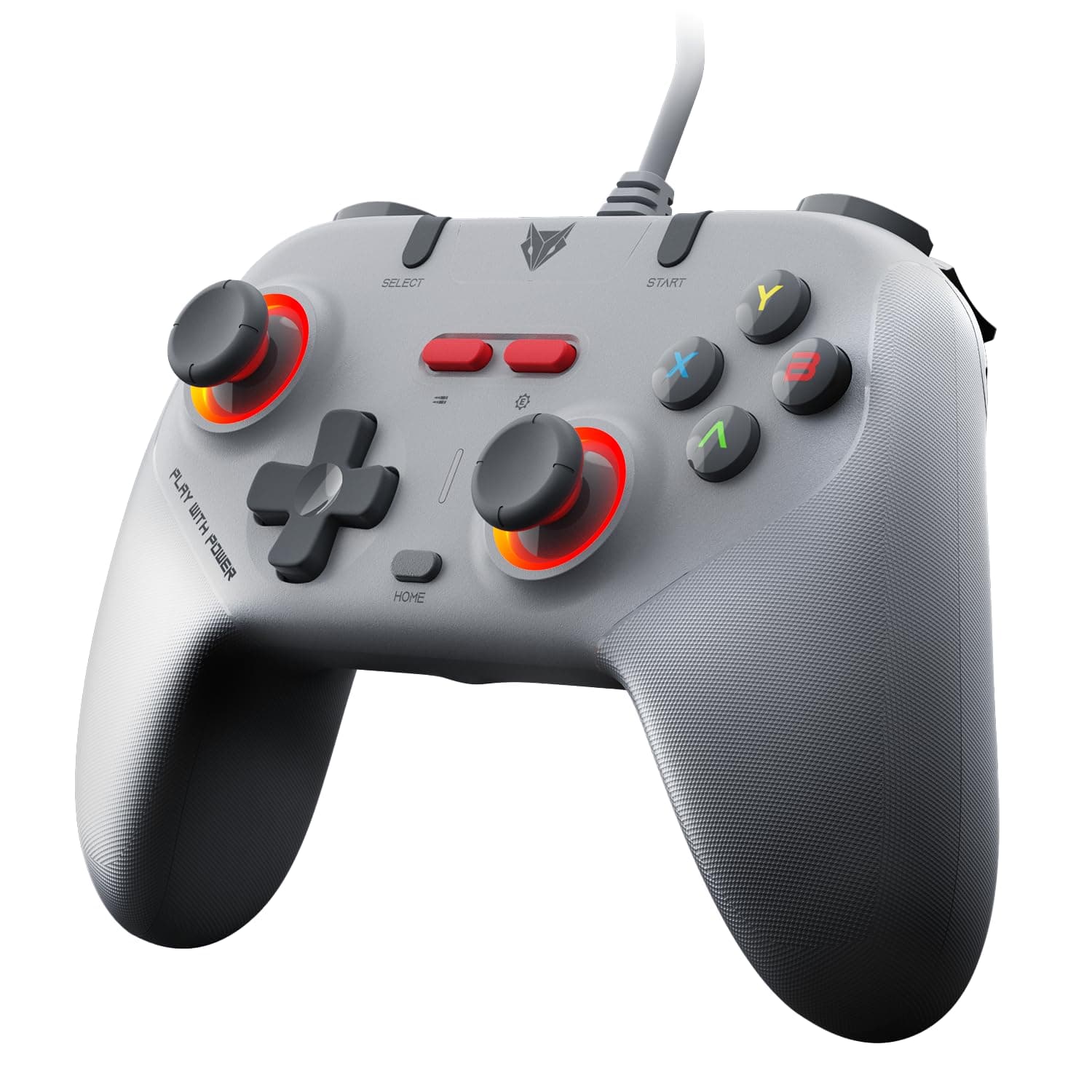 EvoFox Elite S Gaming Controller for PC, 1000Hz Polling Rate, Hall Effect Joysticks, Programmable Macro Buttons, Sniper Mode, Turbo & Auto Turbo Mode, Dual Vibration, RGB Lighting, 1.8m Cable, Grey