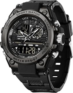 Otage Analog-Digital Sports Watch Chronograph, Dual Time,Alarm, Stopwatch, Calendar, Water-Resistant, Shock-Resistant, Back Light Display. Watch for Men