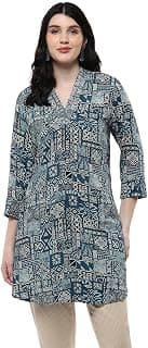BIBA Women Rayon Straight Printed Kurti, Regular Fit
