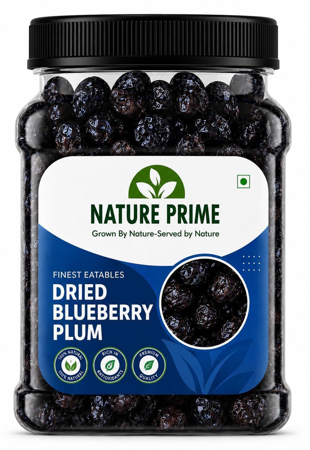 Nature Prime Fresh Blueberry | Sweet and Delicious | Healthy Snack- 500gm (Jar Pack)