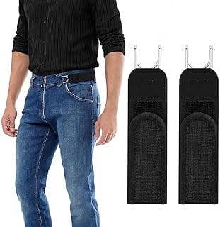 Canipel Premium Buckleless Belt Hook Tactical Durable Metal Hook Elastic Belt Unisex Buckle-Less Invisible Waist Belts For Men & Women (Black)