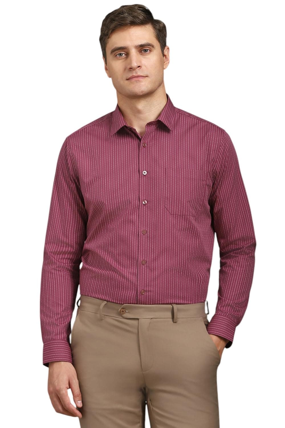 Louis Philippe Men's Cotton Striped Regular Fit Shirt