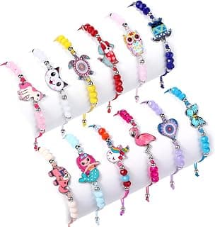 PALAY Hand Bracelet for Kids Girls Stylish Unicorn Friendship Band Kids Bracelets for Girls Best Friend Bracelet Set Kids Party Gift Wrist Bracelet Hand Jewellery for Kids (Multicolor) - 12 Pieces