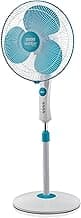 USHA Maxx Air Ultra Pedestal Fan | 400MM Sweep Size | 1350 RPM | Aerodynamic Blade Design for High Air Delivery | Anti - Rust Protection | Copper Motor | Light Blue