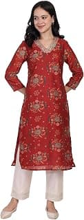 W for Woman Floral Sequined Straight Kurta