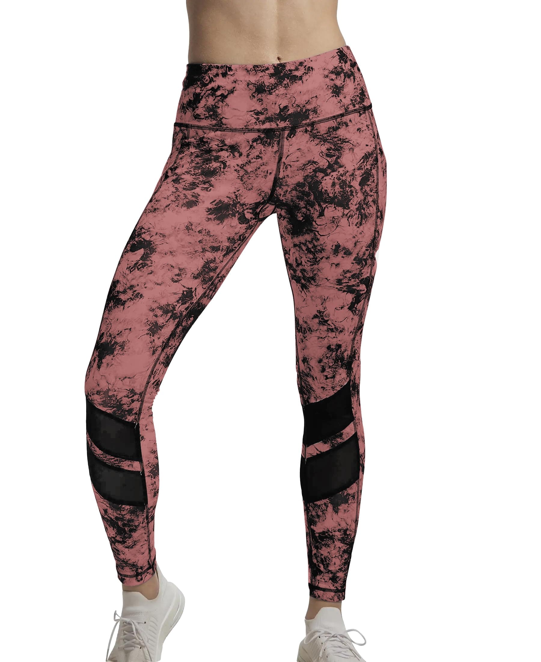 Mehrang Women's Printed Gym wear/Active Wear Tights Strechable Leggings with Breathable Mesh and Side Pockets