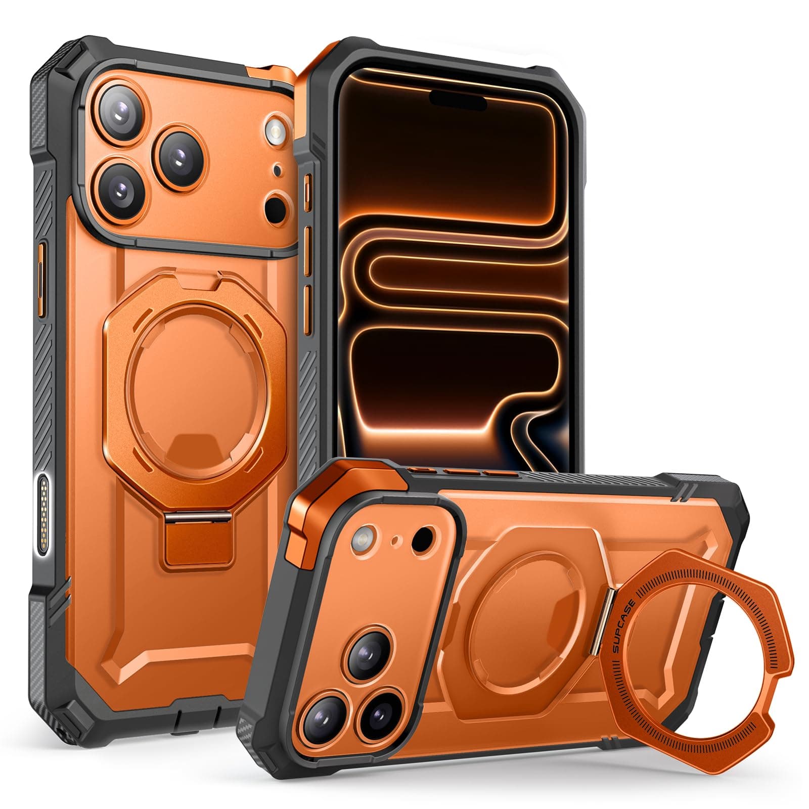 SUPCASE for iPhone 17 Pro Max Case with Kickstand (Unicorn Beetle Grip), [Camera Control Cover] [Compatible with MagSafe] [Military-Grade Drop Protection] Heavy Duty Magnetic Phone Case, Coral