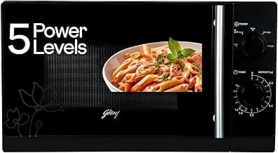 Godrej 20 L 5 Years Comprehensive Warranty Multi Distribution System for Even and Faster Cooking, Solo Microwave Oven With 5 Power Levels (GMX 20SA2, Black)