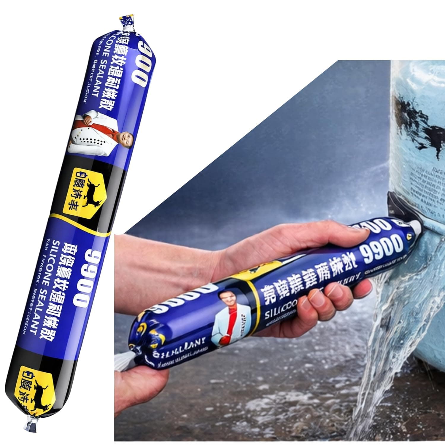 BODARA | Waterproof Silicone Sealant, Fast Fixing Fast Drying Roof Adhesive, Leakage Quick Repair Adhesives & Sealants For Roof, Concrete, Watertank, Iron Galvanized, Steel, Metal, Aluminum,