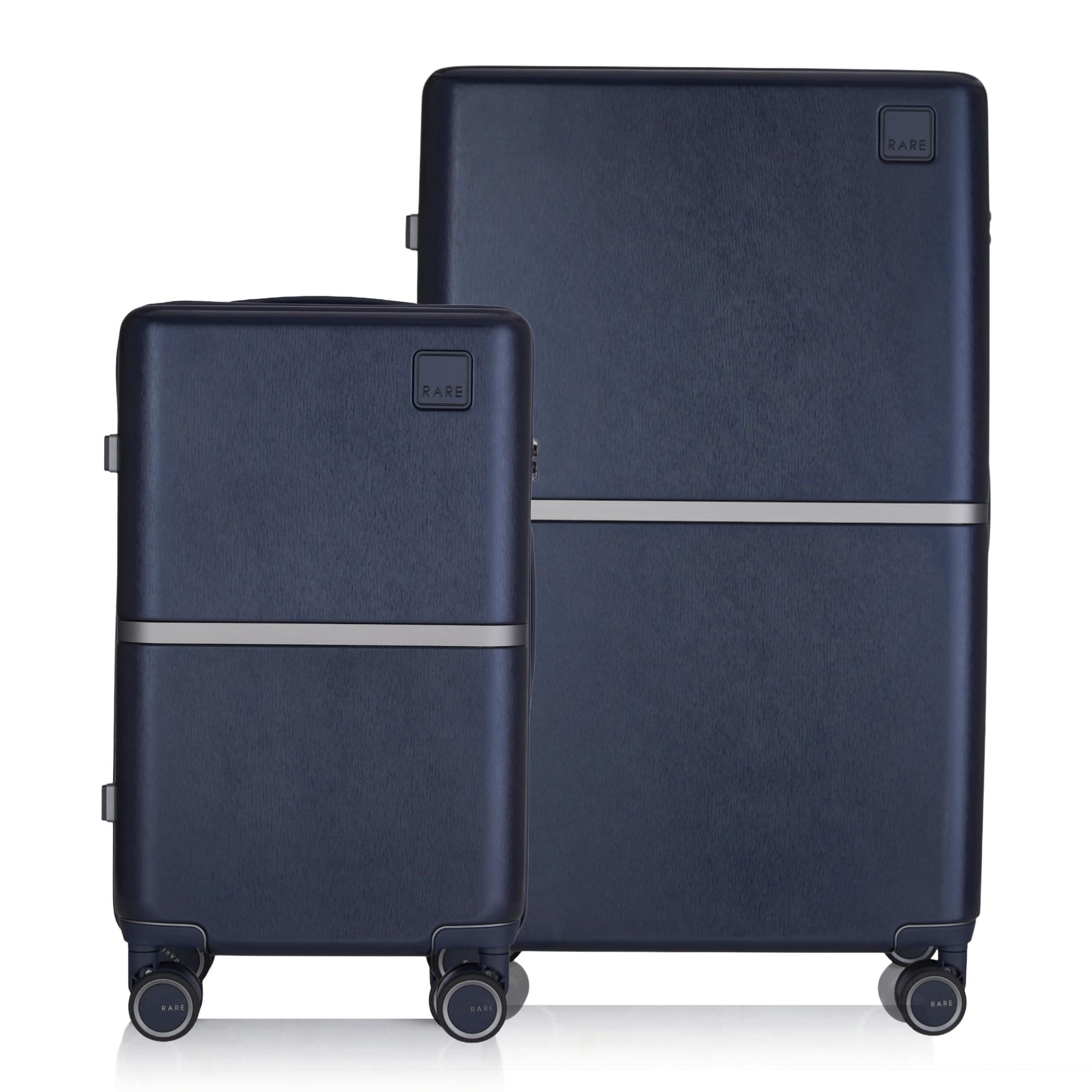 Rare Tony 2Pc Set Blue Hard Trolley Bag Polycarbonate Antiscratch Travel Suitcase with 8 Silent Wheels and a Sturdy TSA Lock - Luggage for Men & Women
