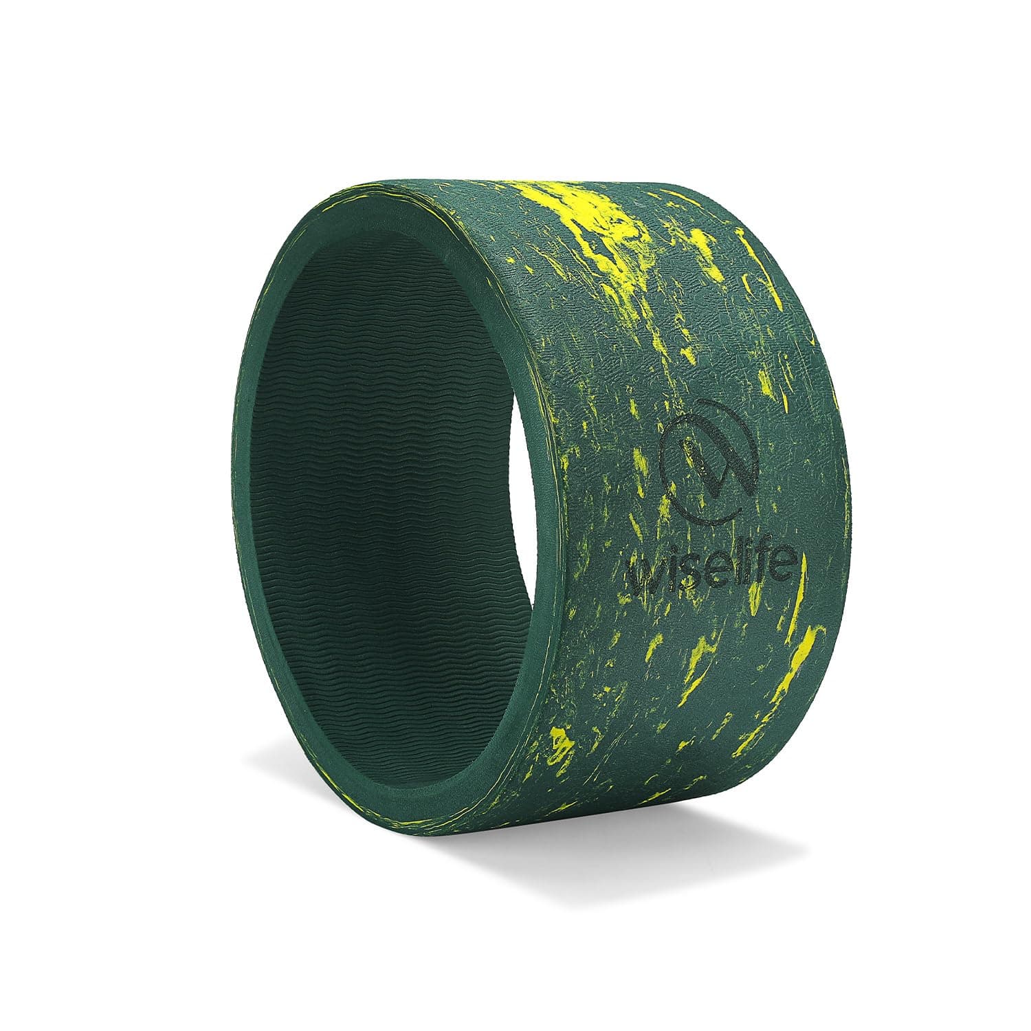 Wiselife Yoga Wheel Pro For Men & Women | Big Circle Wheel For Abs, Home Training, Deep Tissue Massage, Back Pain, Stretching, Back Bends, Body Posture, Sweat Resistant | 13 x 6 inch (Green Marble)