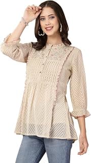 Nayam By Lakshita Floral Embroidered Puff Sleeves Top for Women