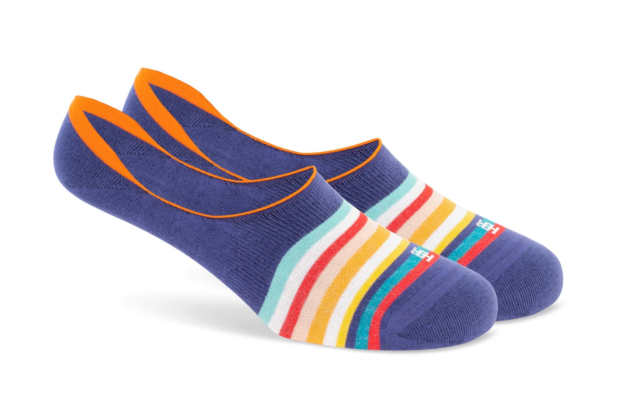 SockSoho Premium Loafer Cotton Socks for MEN - (COLOR: Blue, Orange | Loafer Length | 7-11 UK Size) (Amalfi)