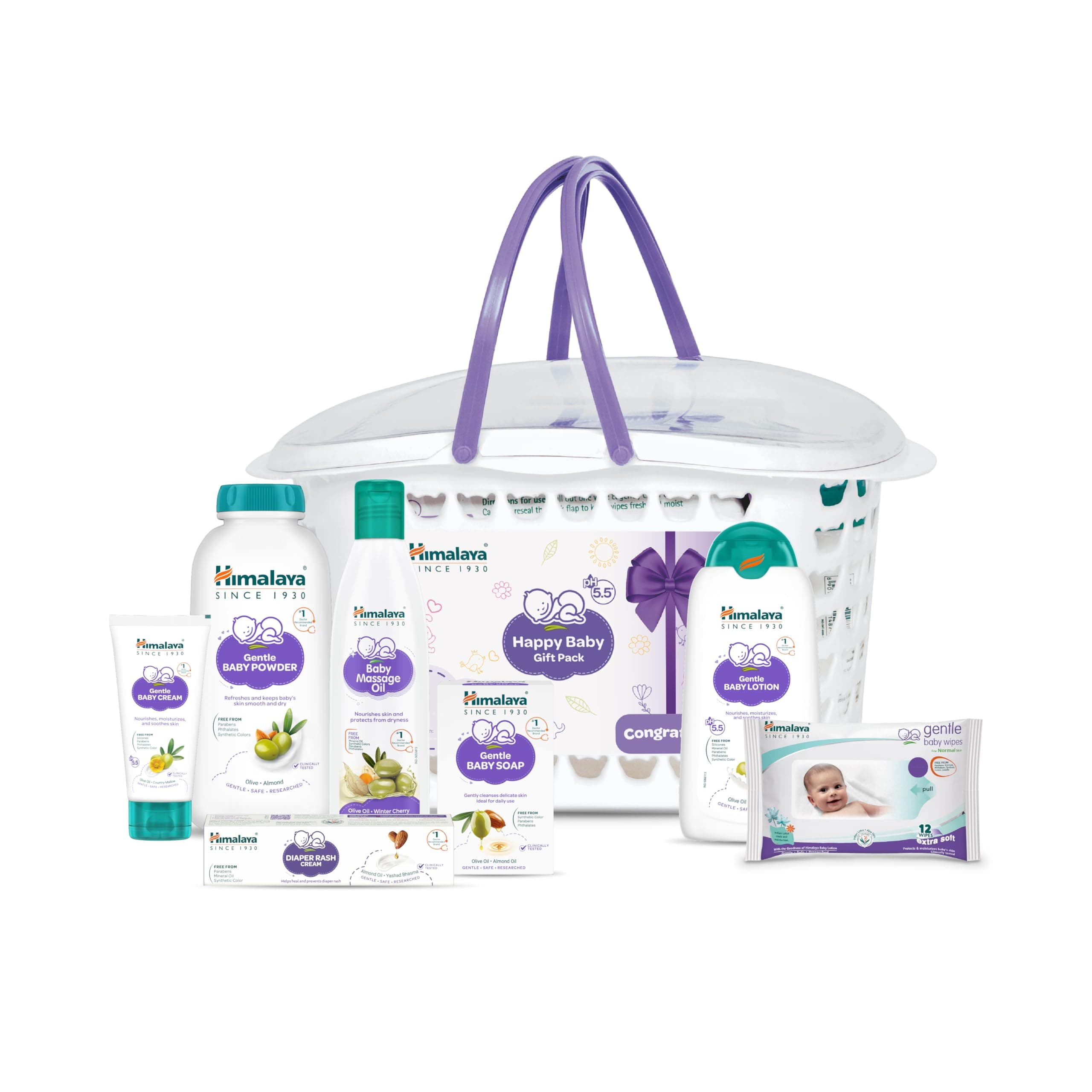 Himalaya Baby Gift Pack Basket,Pack of 1 set,white