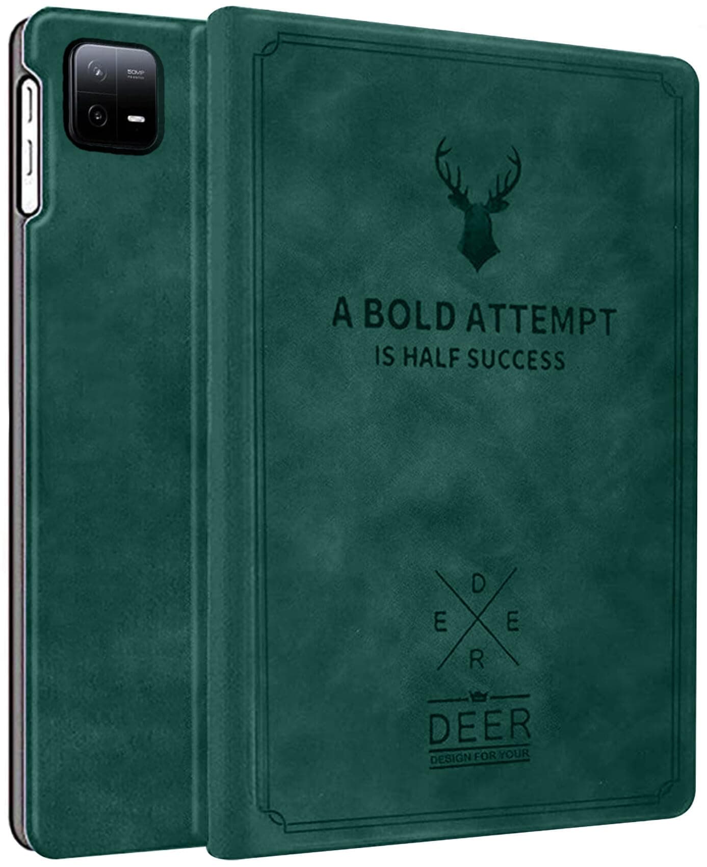 Robustrion Cover for Xiaomi Mi Pad 8/8 Pro/Mi Pad 7/7 Pro 11.2 inch Cover Case, Deer Flip Case Cover Xiaomi Tab 7/8 Cover [Support Auto Sleep Wake] - Dark Green