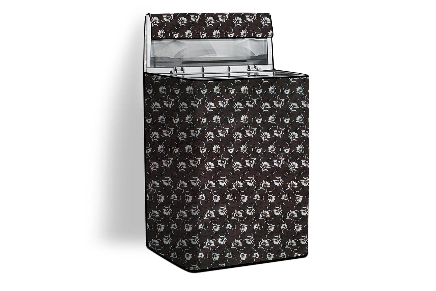 Stylista Washing Machine Cover Compatible for Haier 7.5 kg Fully-Automatic Top Load HWM75-707NZP, Floral Printed Pattern