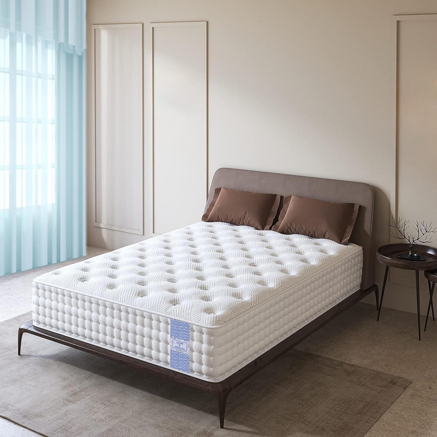 LOOM & NEEDLES 72x48x8 Inches Double Size Mattress | Reactive Dual Comfort Pocket Spring Mattress | 5 Zoned 7 Layer Orthopedic Medium Firm Bed Mattresses | HD Memory Gel Foam Gadda | Spring Mattress