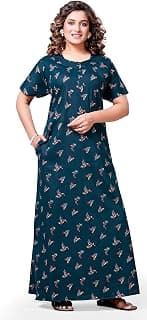 PNAEONG Women's Cotton Long Maxi Night Gown Nighty Dress Stylish Super Soft Comfortable