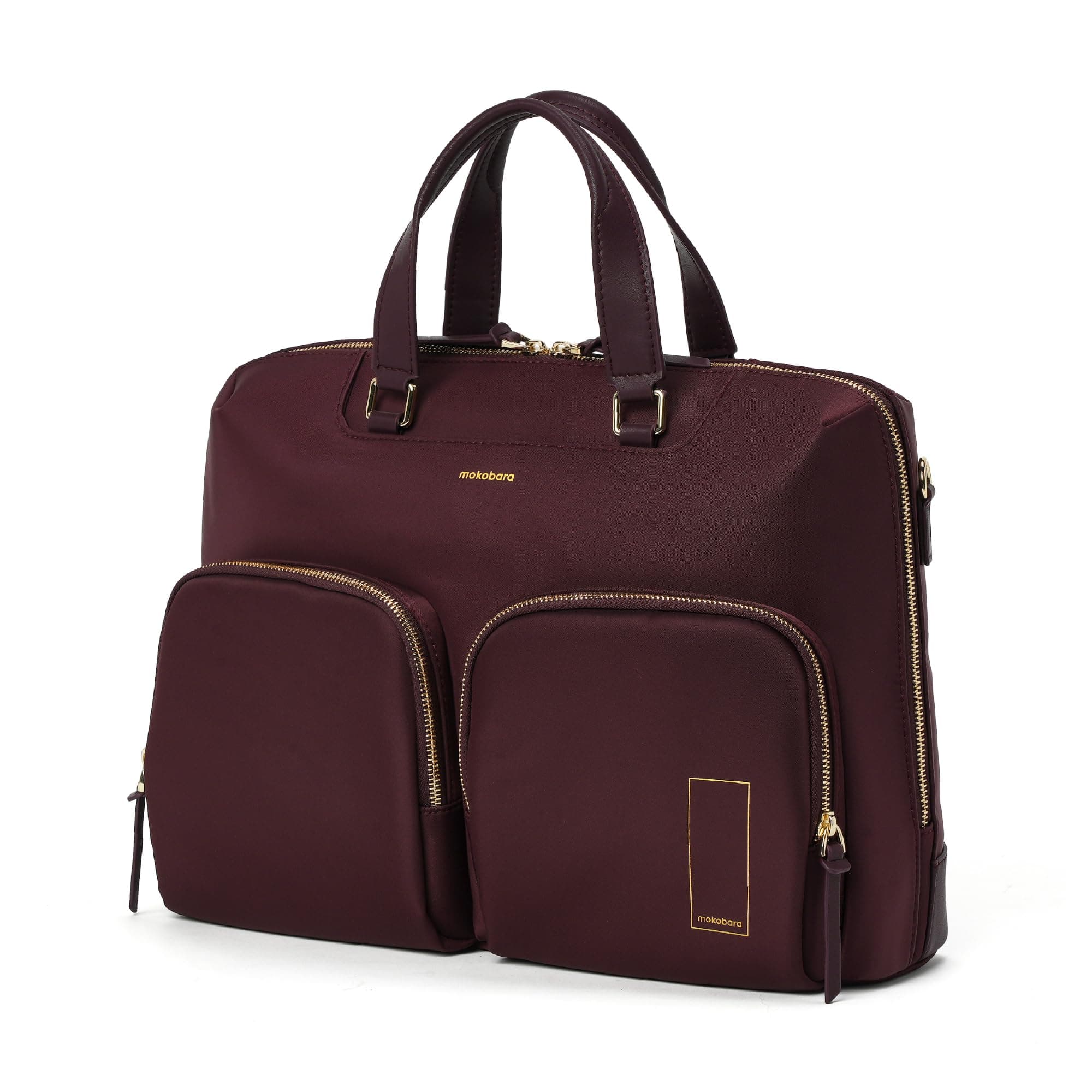 MOKOBARA The Bliss Briefcase | Professional Vegan Leather Laptop Bag | Fits Laptops Up to 15 Inch | Adjustable & Detachable Shoulder Strap | Ideal for Work & Business Travel | Purple | Cafe Culture