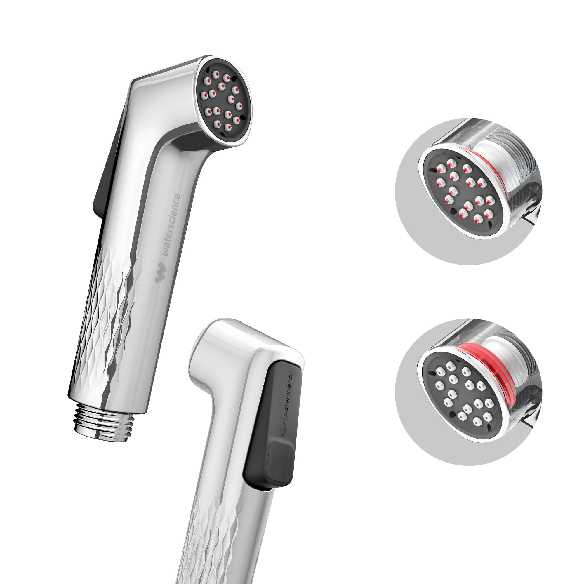 WaterScience NeverBlock™ Health Faucet for Toilet | Jet Spray | Self-Cleaning | Without Hose | Up to 40% Water Saving | Chrome Finish - PURO-HFS-625