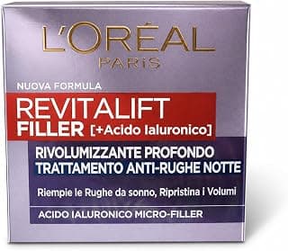 L'Oréal Paris Revitalift Filler [HA] Anti-Wrinkle Night Cream 50ml | Hydrating & Plumping Moisturizer for Smooth, Firm Skin | Overnight Anti-Aging Treatment