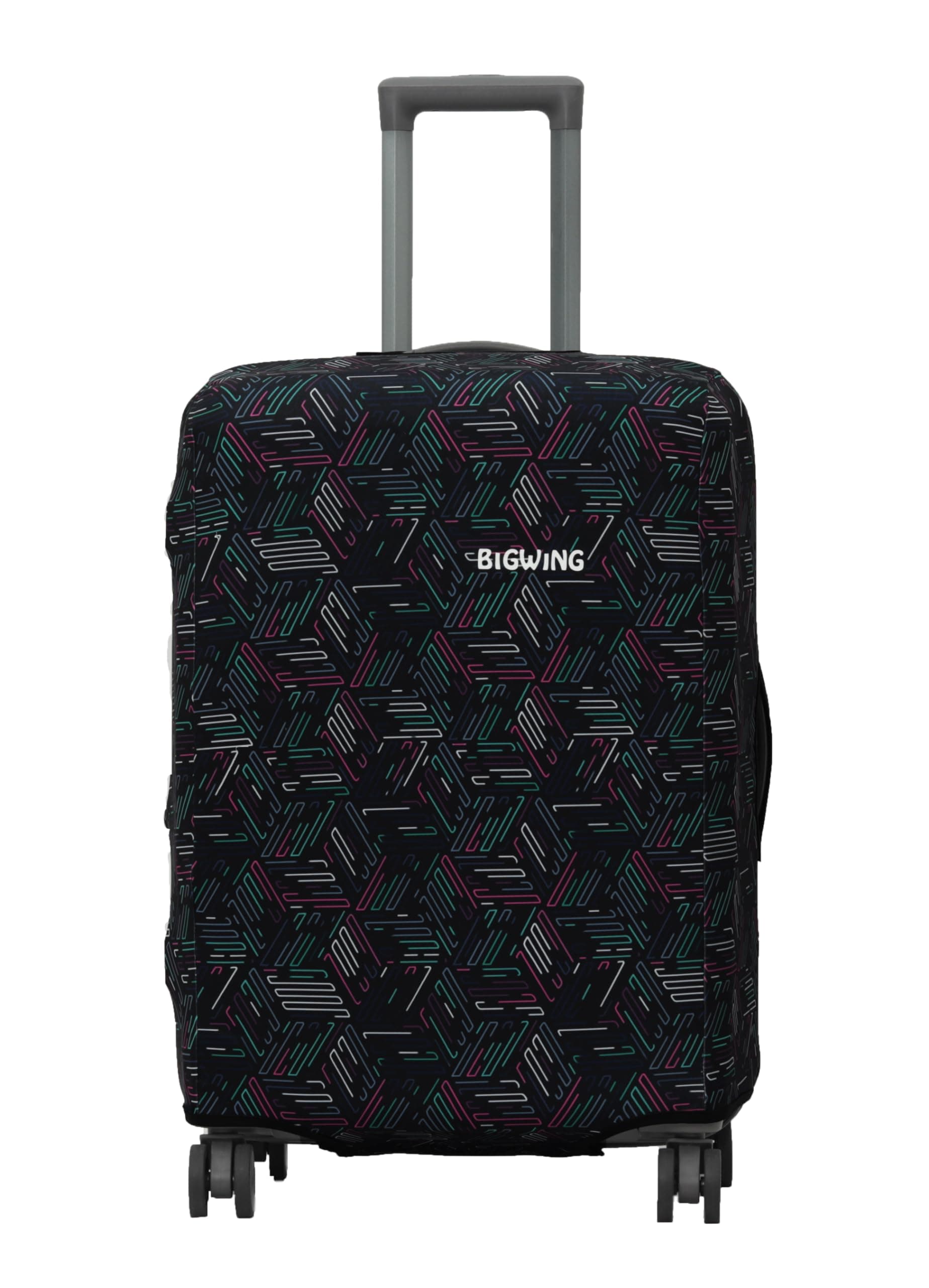 BIGWING Protective Cover in Polyester Fabric with Abstract Print for | 28' Inch 75 cm Large Size | Hard Luggage Trolley Bag Cover (Fits Only On Fiber - Plastic Trolley Bag)