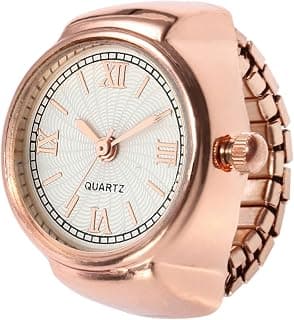 Fashion Frill Ring Watch For Women Strachable Stainless Steel Gold Plated Roman Stylish Gold Ring For Women Girls Love Gifts